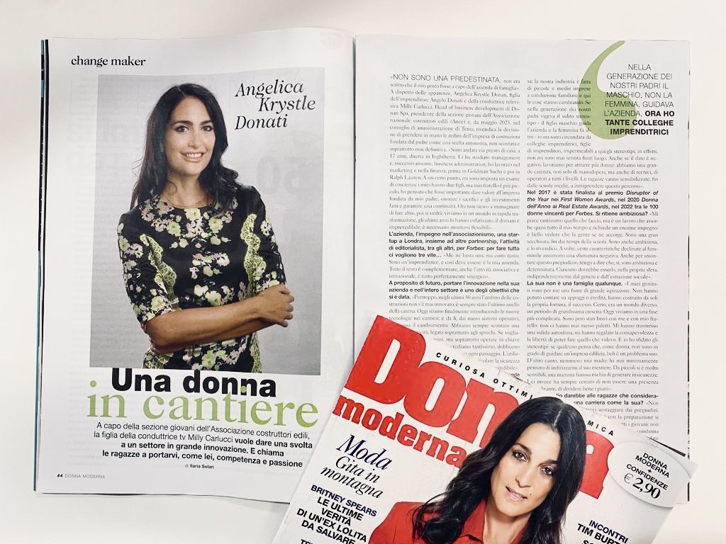 Angelica Donati tells her path and story to Donna Moderna